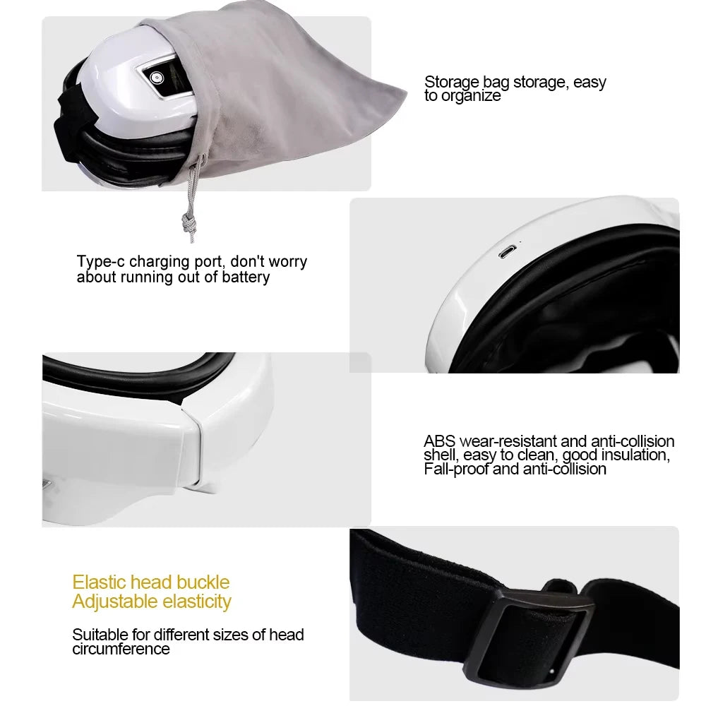 Smart Eye Massage Instrument Vibration Eye Care Massager Airbag Compress Bluetooth Music Eye Relax Fatigue Massage Sleep Mask