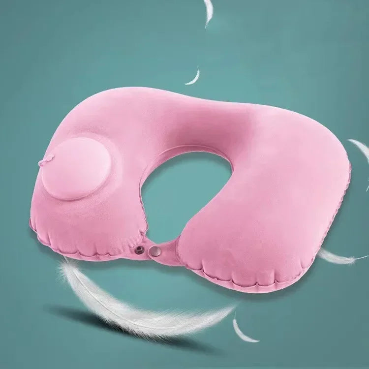 Inflatable U-Shaped Travel Pillow