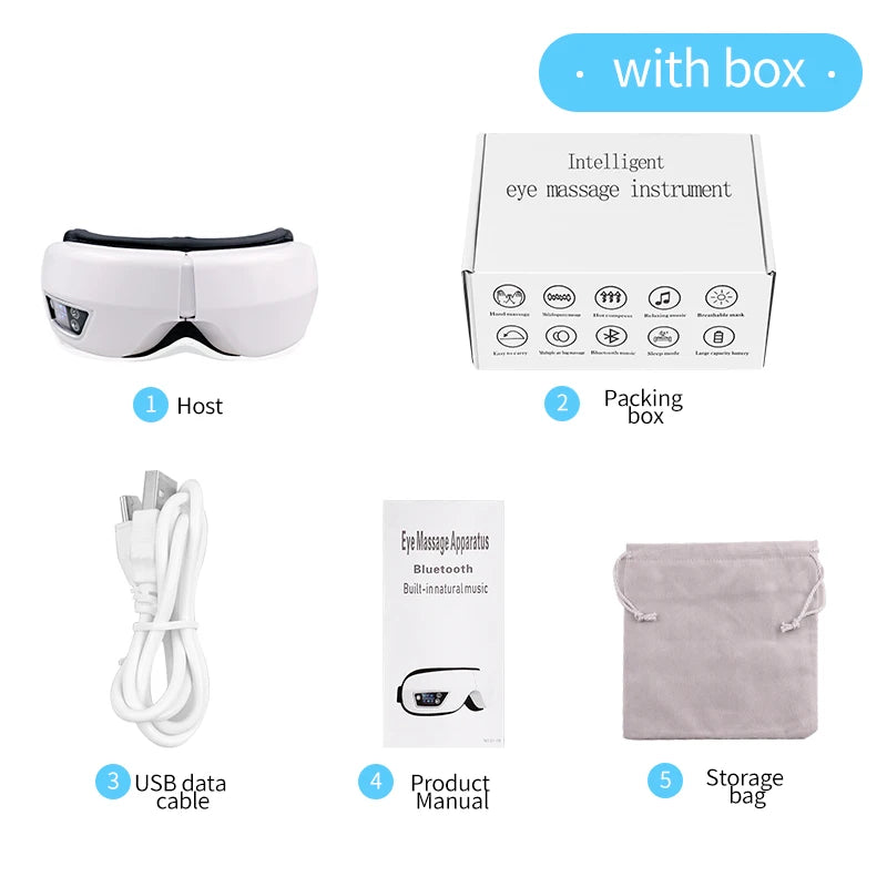 Smart Eye Massage Instrument Vibration Eye Care Massager Airbag Compress Bluetooth Music Eye Relax Fatigue Massage Sleep Mask
