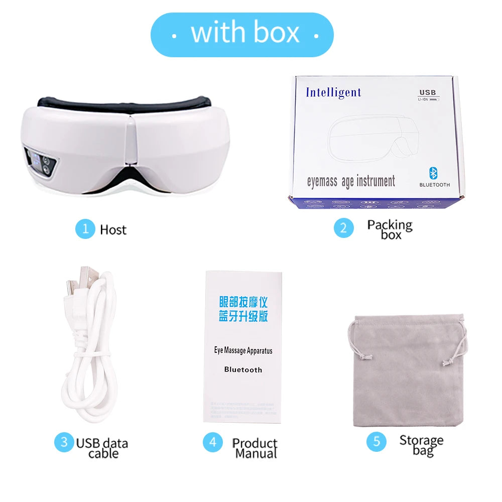 Smart Eye Massage Instrument Vibration Eye Care Massager Airbag Compress Bluetooth Music Eye Relax Fatigue Massage Sleep Mask