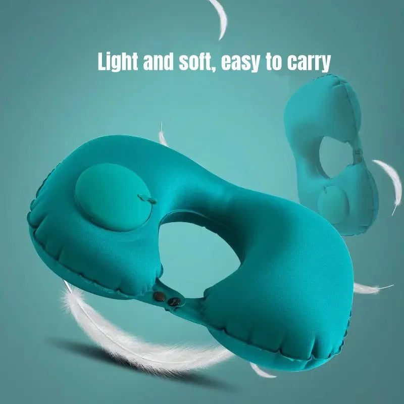 Inflatable U-Shaped Travel Pillow